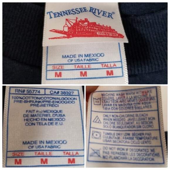 Vint Top T-Shirt Police Gun Navy Graphic Tee Short Sleeve Medium Tennessee River - Picture 3 of 6